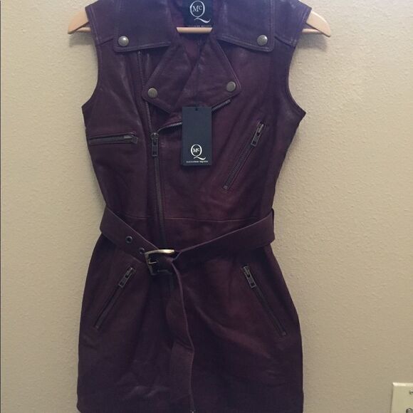 NWT Alexander McQueen Leather Maroon Mini Zipper - Picture 2 of 10